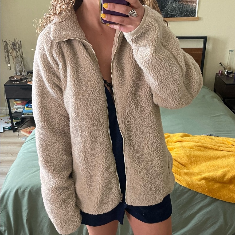 Brandy Melville teddy zip up